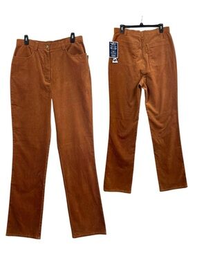 Haggar Corduroy Pants NWT Rust 10 Tall Girl Bootcut Stretch Western VTG Velvet